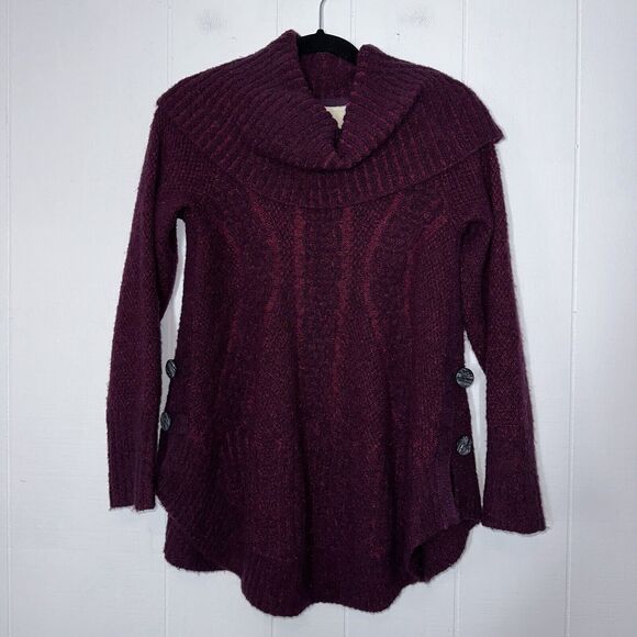 Anthropologie Angel Of The North Women’s Cowl Neck Sweater Wool Blend Purple XS - Picture 1 of 6